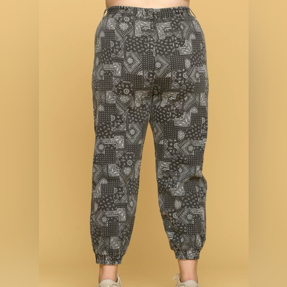 Patterned Black Joggers - Picture 2 of 2